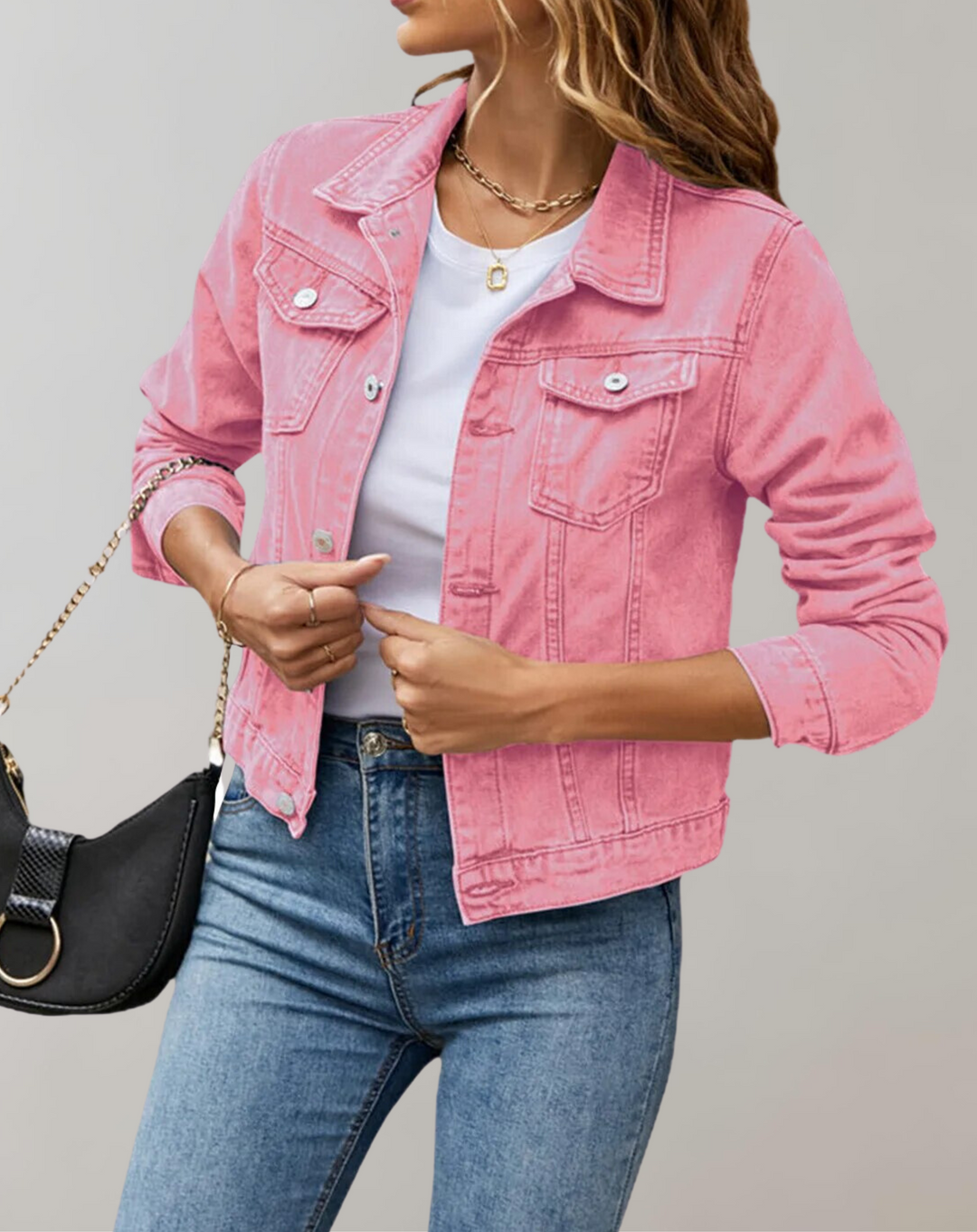 Vickie | Décontracté manches longues revers uni