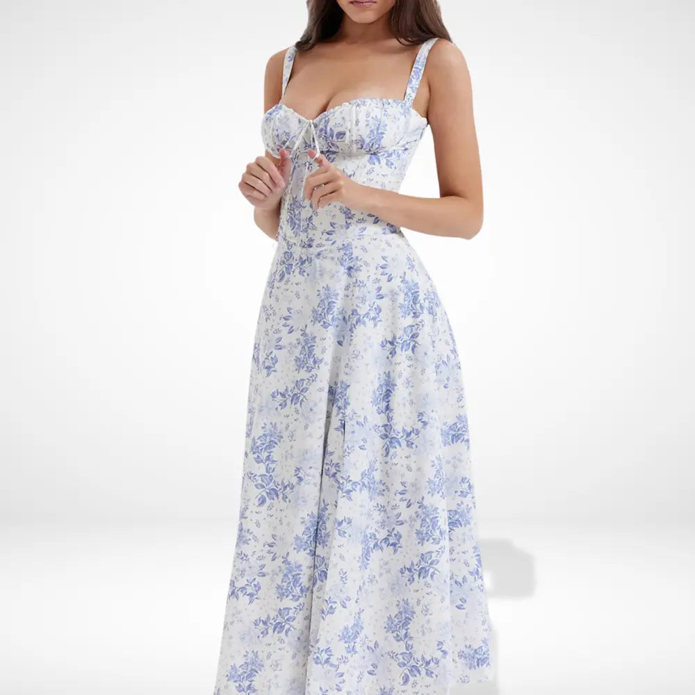 Robe d’été longue à fleurs fendues pour Femmes – Melanie