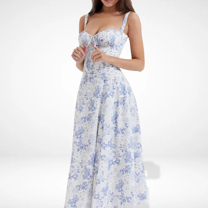 Robe d’été longue à fleurs fendues pour Femmes – Melanie