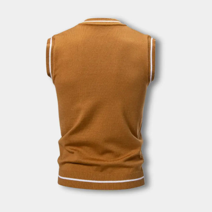 Pull sans manches à col contrasté pour Homme – Troy