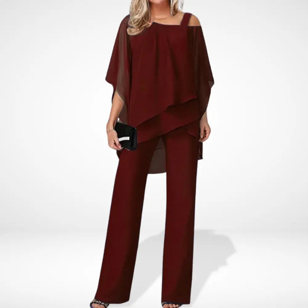 Ensemble deux pièces drapé à épaules dénudées pour Femme – Jesie