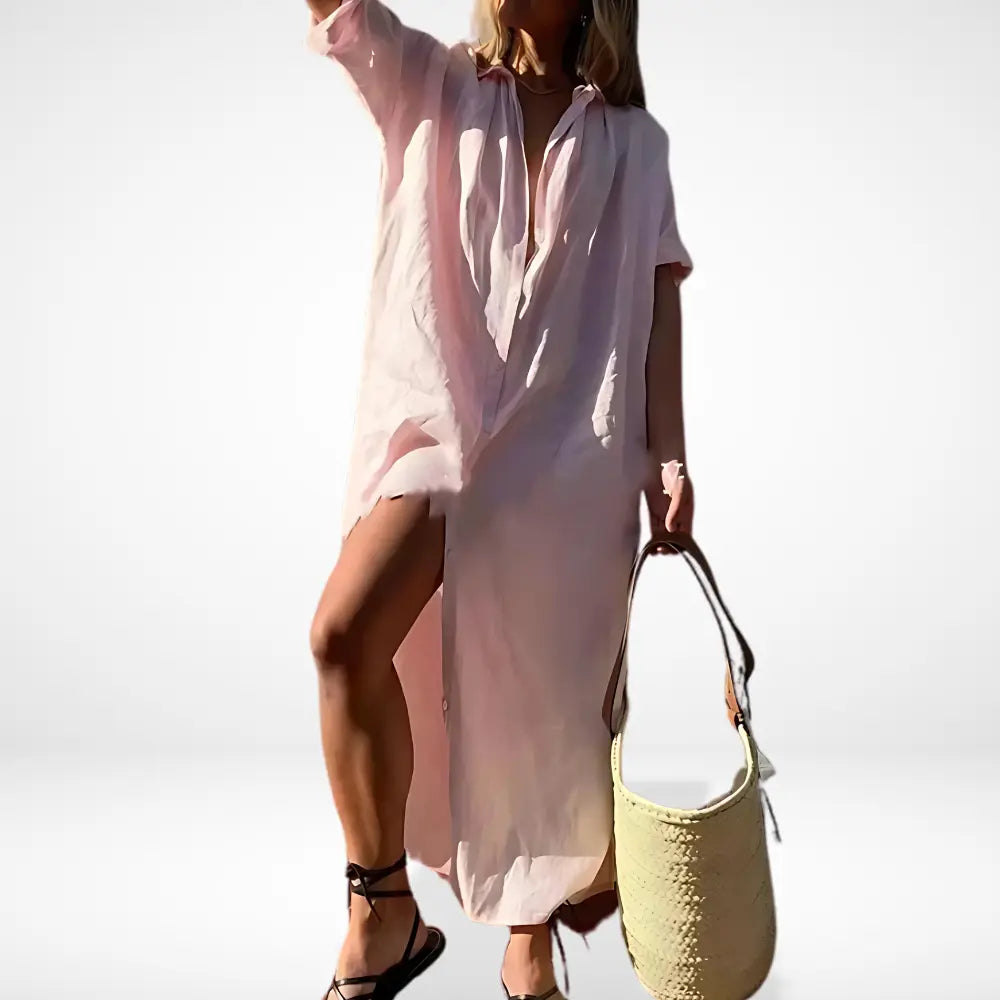 Robe chemise fluide à coupe décontractée pour Femmes – Taraiy