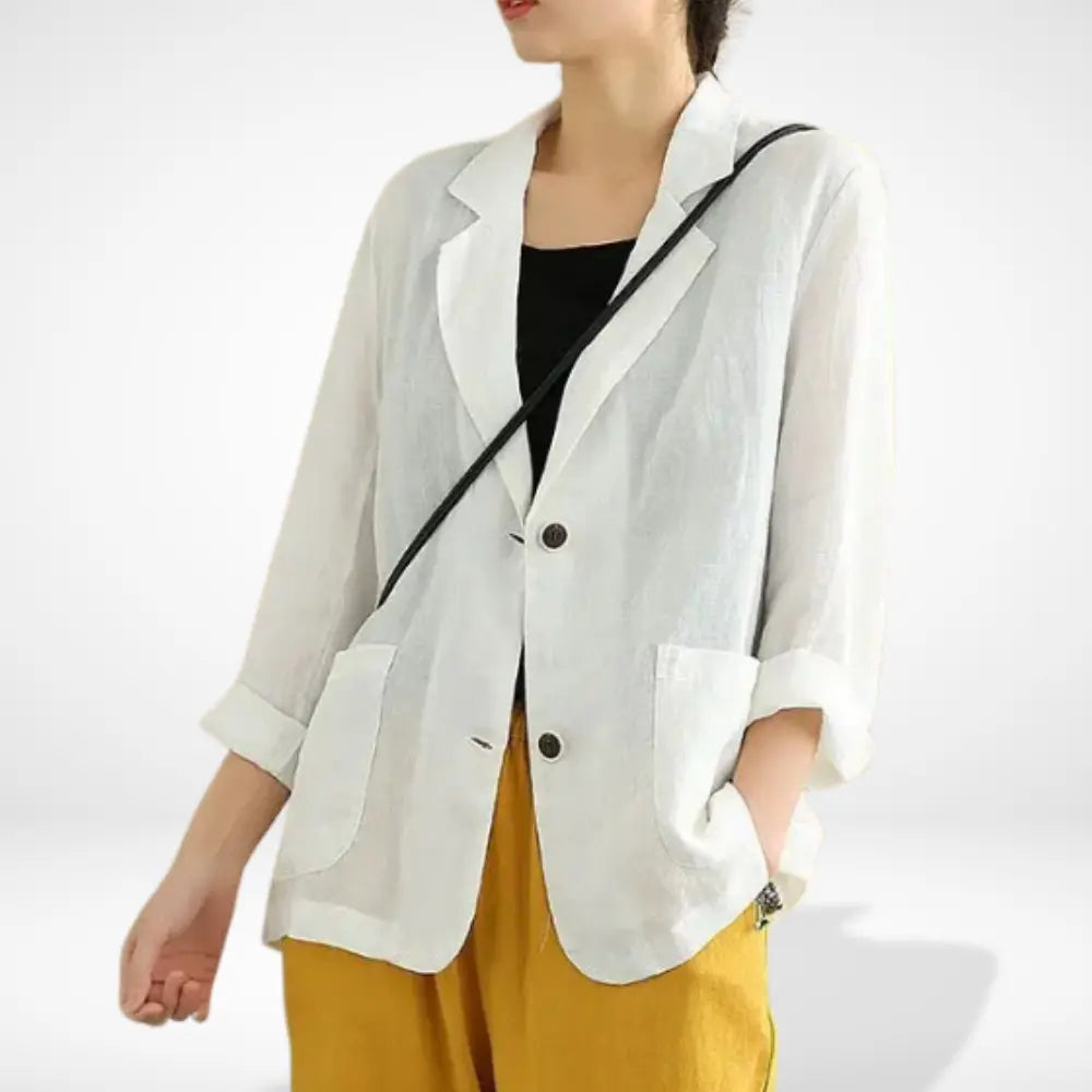 Blazer droit à manches retroussées pour Femmes – Leya