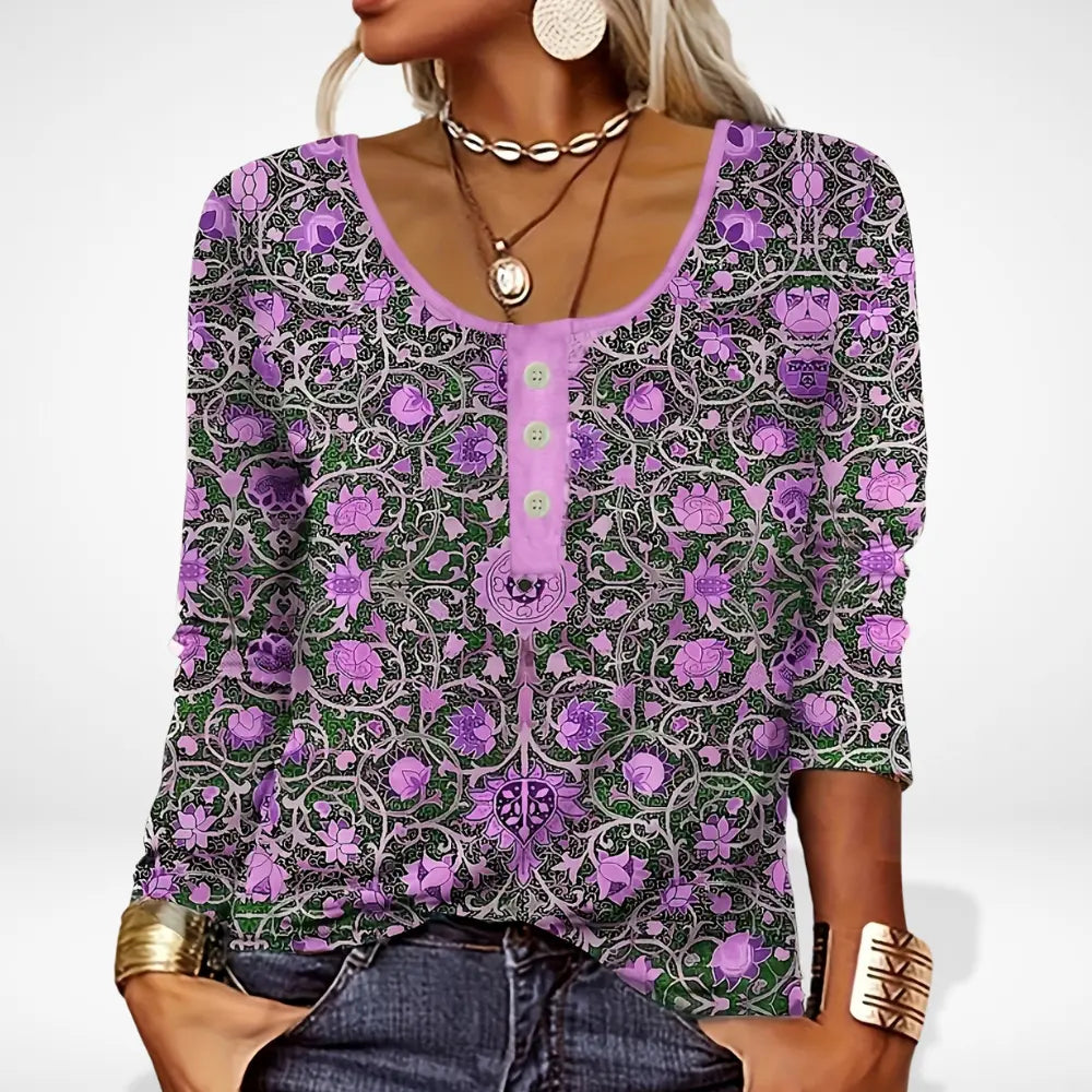 Blouse à motif éclaté multicolore pour Femme – Thelle