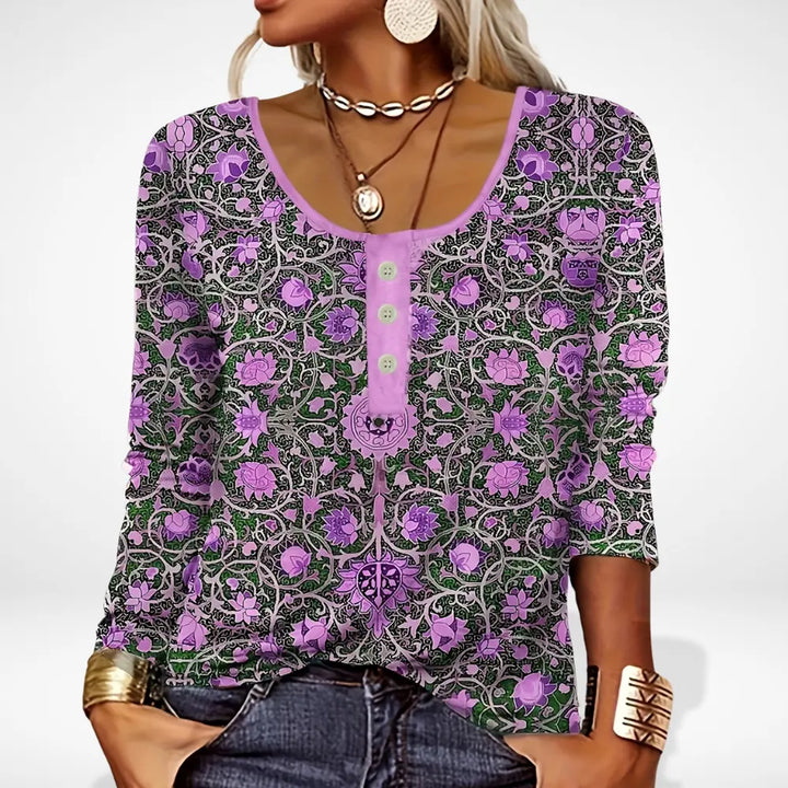 Blouse à motif éclaté multicolore pour Femme – Thelle