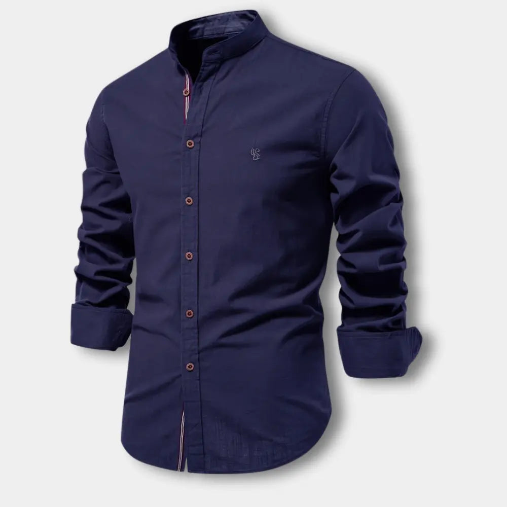 Blouse col mao à boutons contrastés pour Homme – Mukul