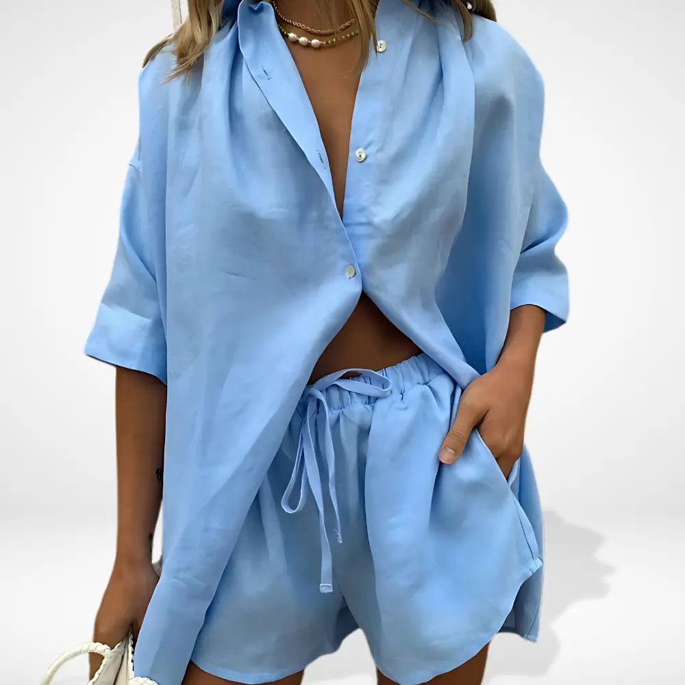 Ensemble coordonné à coupe ample et allure fluide pour femmes – Tinang