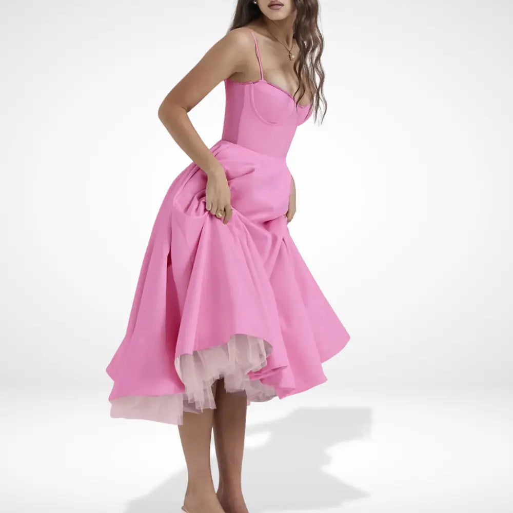 Robe cocktail à jupon contrastant pour Femme – Rosaline