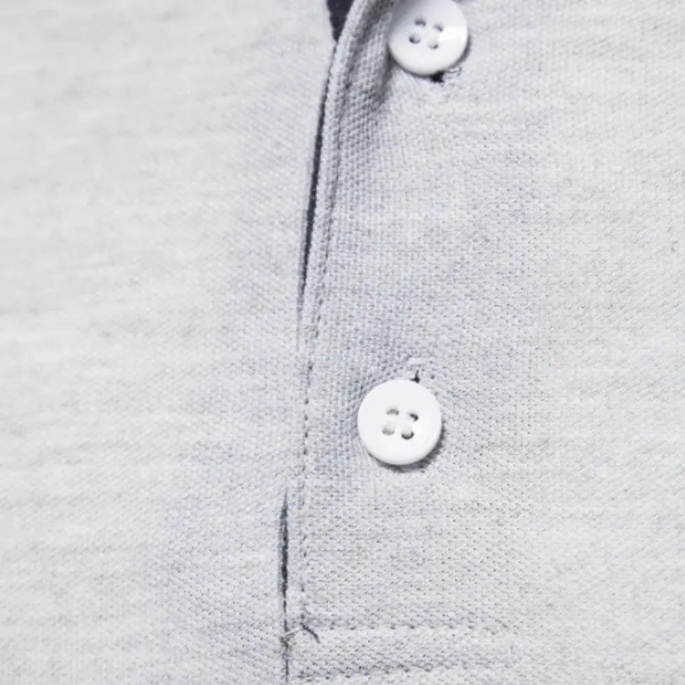 Polo manches longues avec col ouvert contrasté pour Homme – Spence