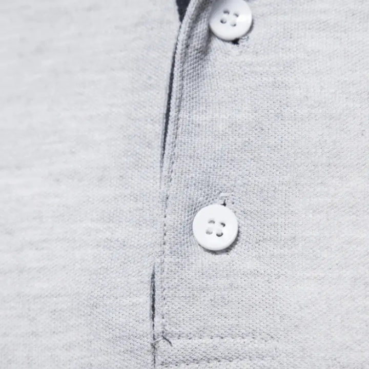 Polo manches longues avec col ouvert contrasté pour Homme – Spence