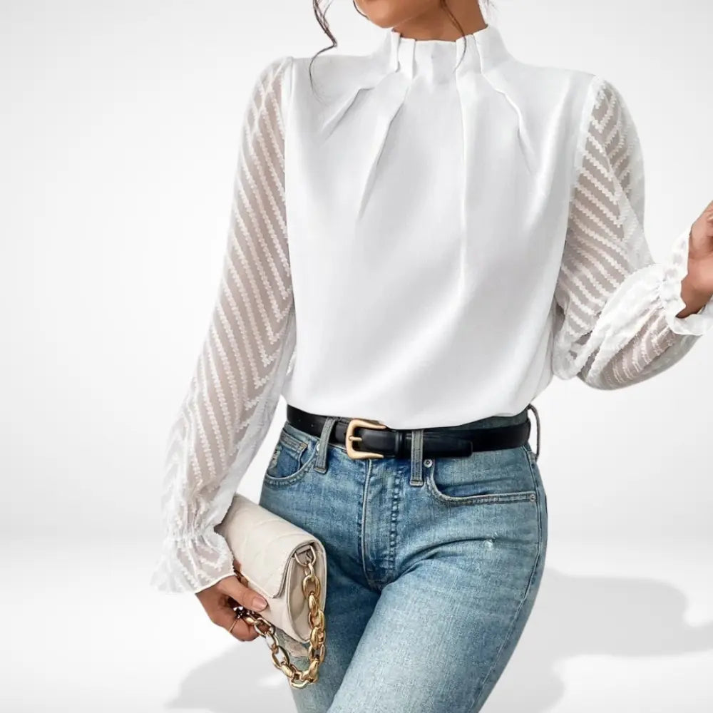 Haut manches ajourées fluide Femme – Aleksandra