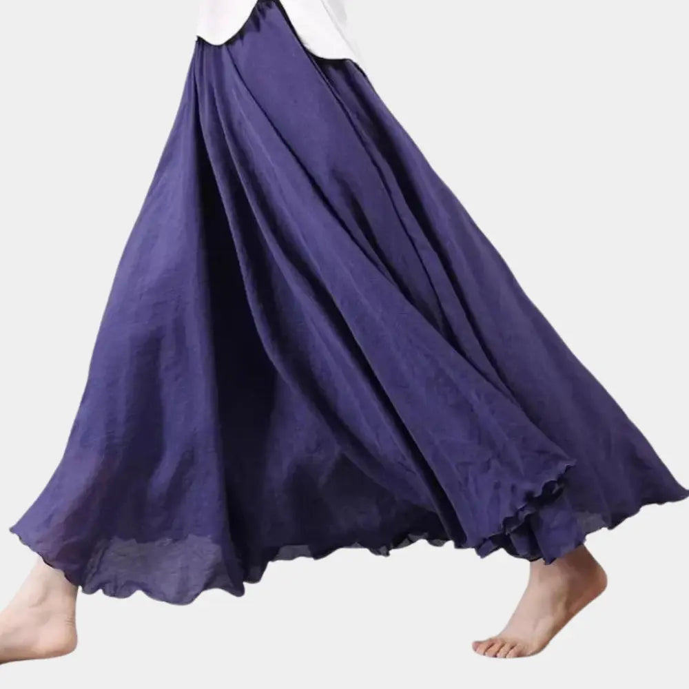 Jupe longue fluide à effet froissé pour Femme – Miquel