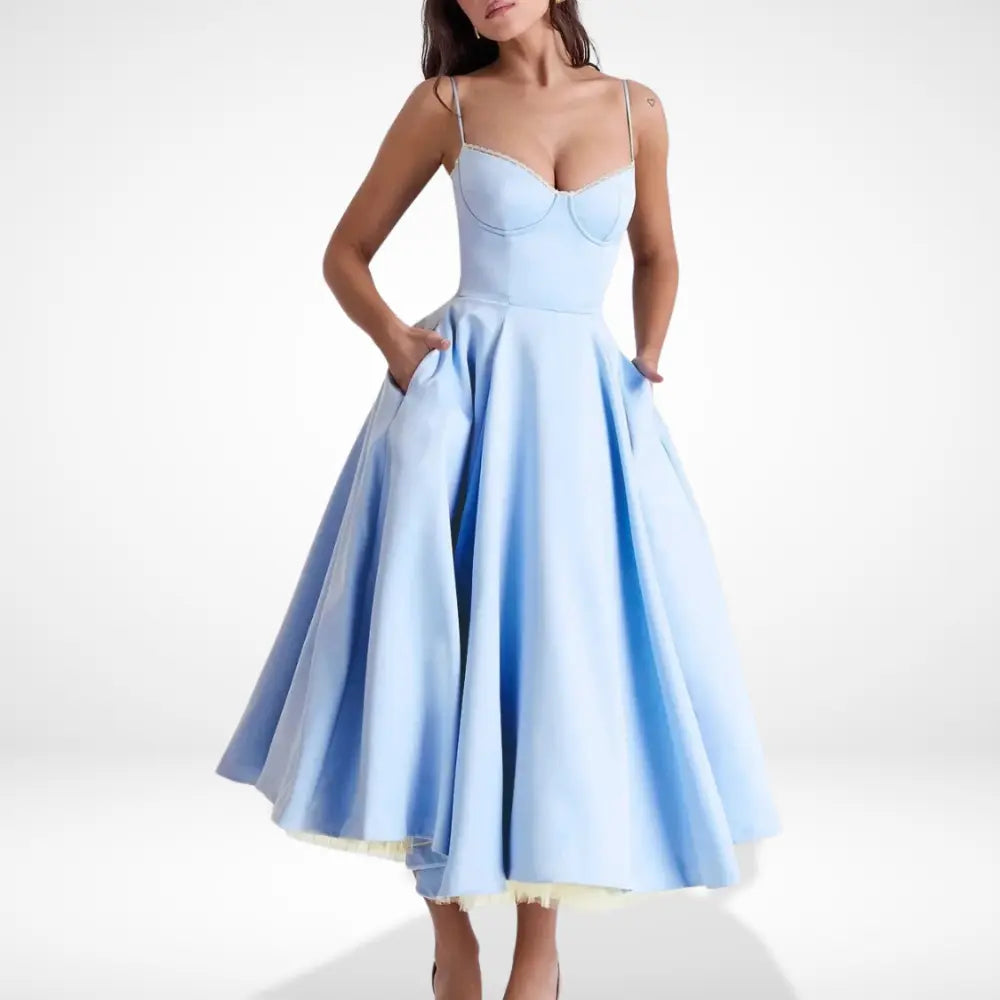 Robe cocktail à jupon contrastant pour Femme – Rosaline