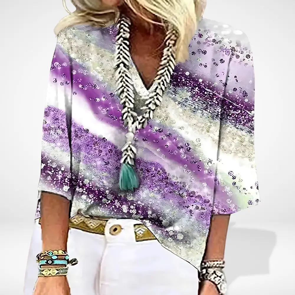 Blouse imprimée à motif abstrait pour Femme – Simone