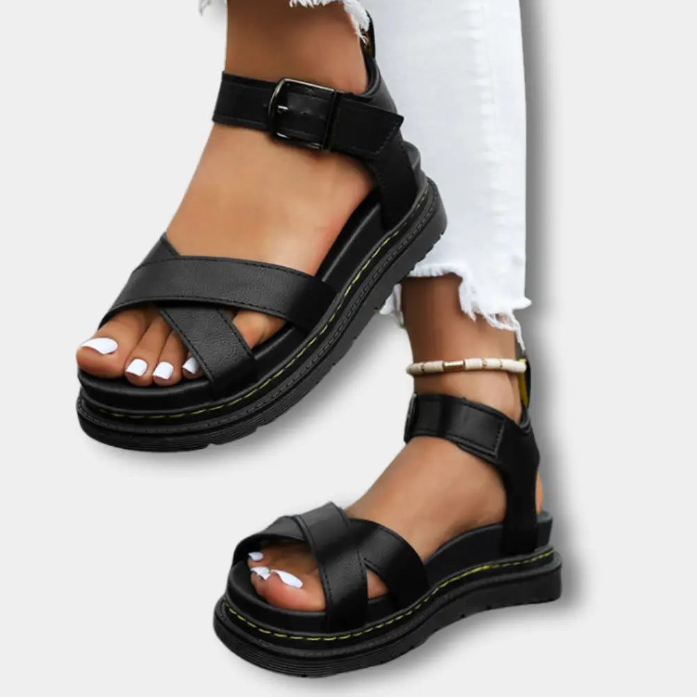 Sandales à semelle épaisse et brides croisées pour Femme – Keziahh