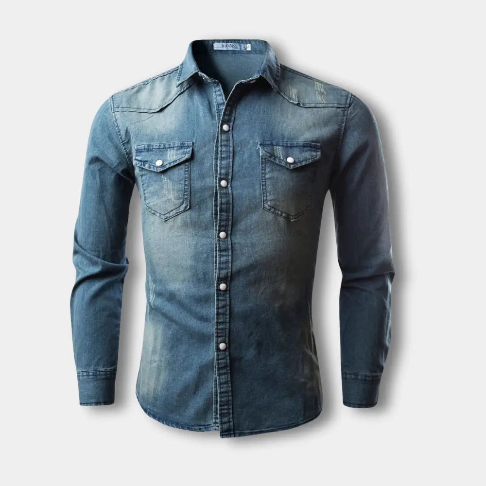 Chemise à manches longues effet délavé pour Homme – Riku
