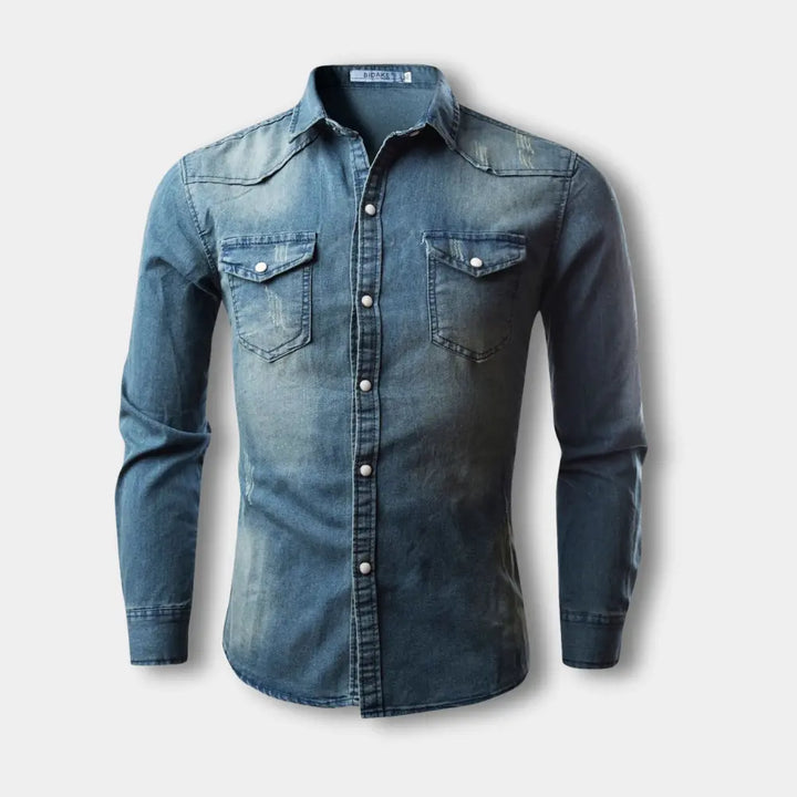 Chemise à manches longues effet délavé pour Homme – Riku