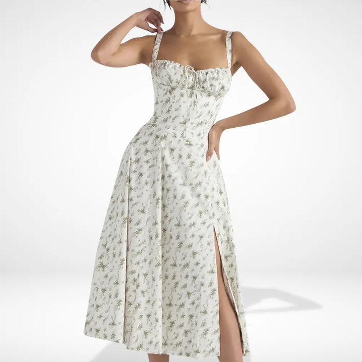 Robe d’été longue à fleurs fendues pour Femmes – Melanie