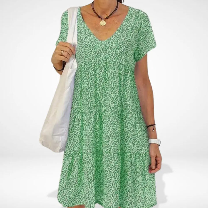 Robe d'été fluide à imprimé fleuri contrasté pour Femme – Rosalinds