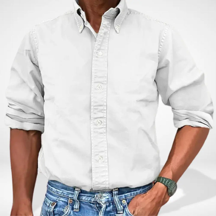 Chemise homme coupe droite col boutonné Jeffry