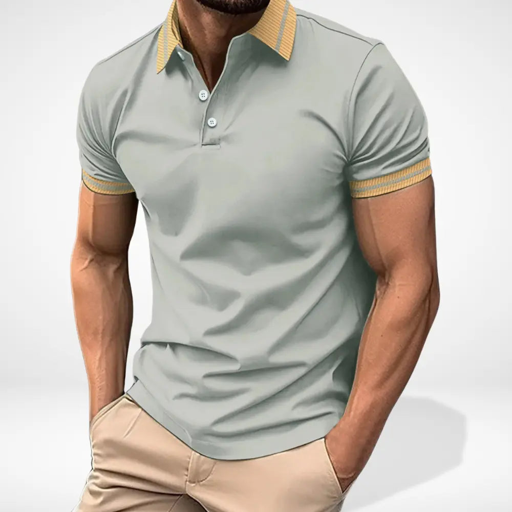 Polo manches courtes à col contrasté pour Homme – Leei