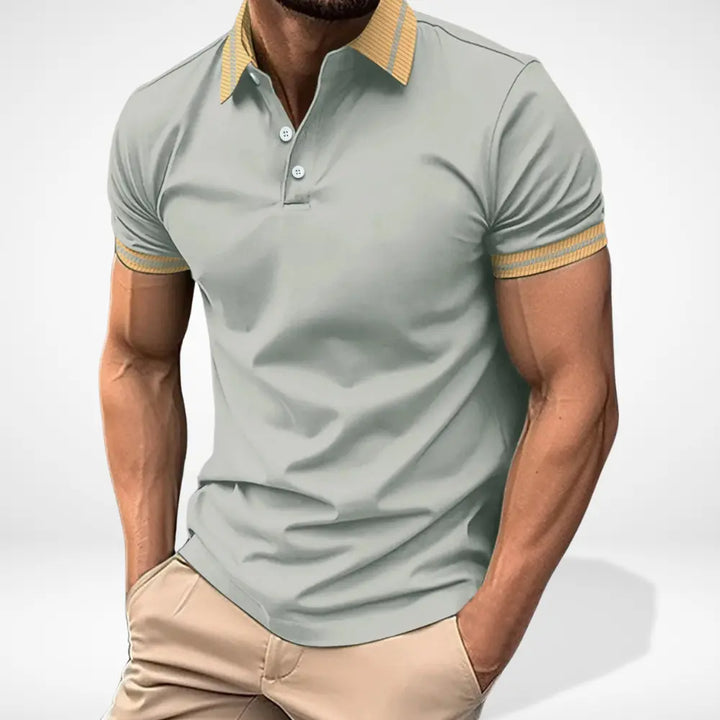 Polo manches courtes à col contrasté pour Homme – Leei