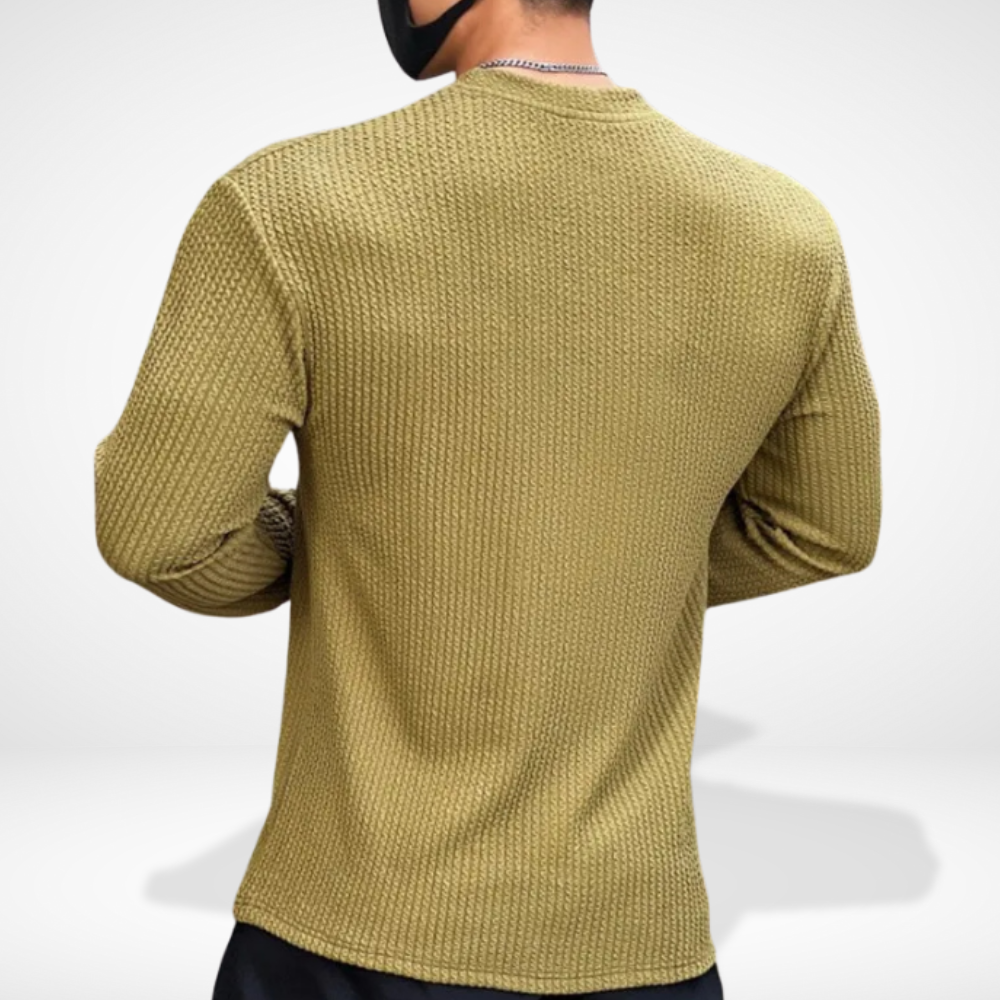 T-shirt manches longues à maille texturée pour Homme – Fredin