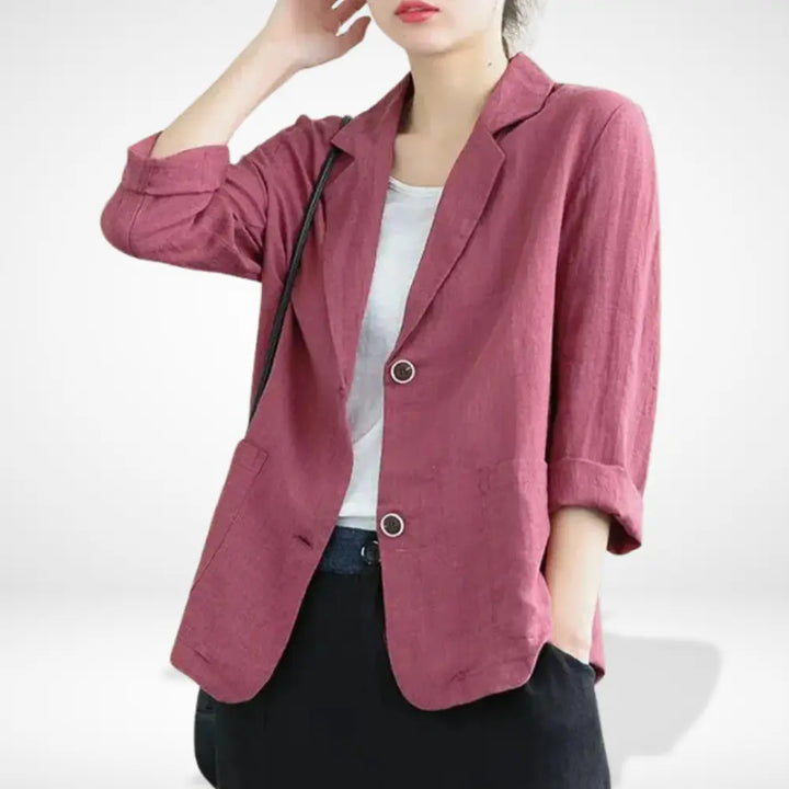 Blazer droit à manches retroussées pour Femmes – Leya