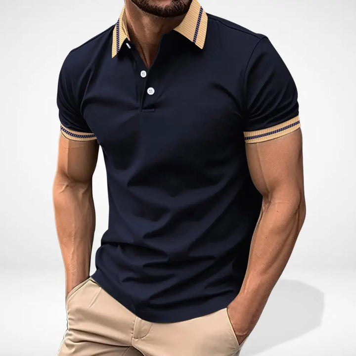 Polo manches courtes à col contrasté pour Homme – Leei