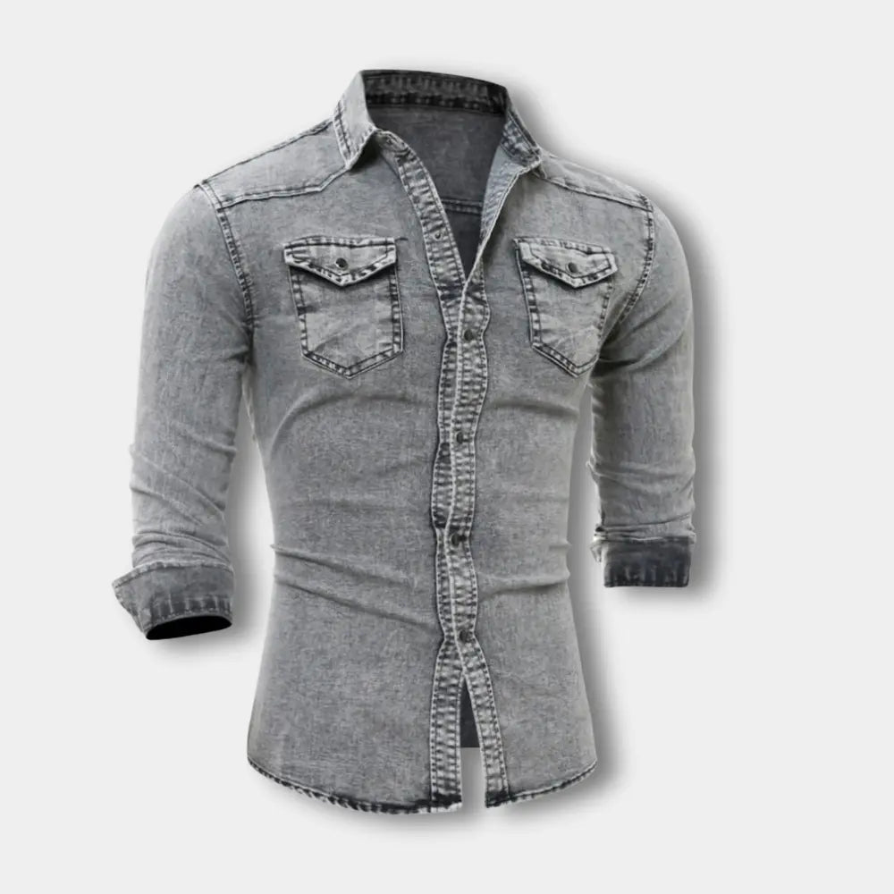 Chemise à manches longues effet délavé pour Homme – Riku