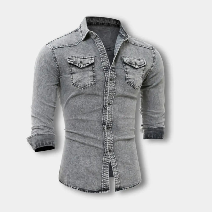 Chemise à manches longues effet délavé pour Homme – Riku