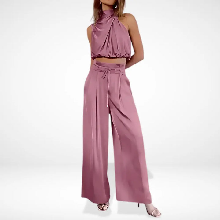 Haut court drapé à col montant pour Femmes – Rosayne