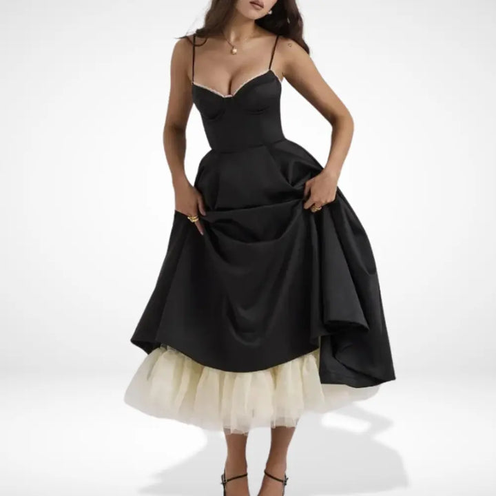 Robe cocktail à jupon contrastant pour Femme – Rosaline