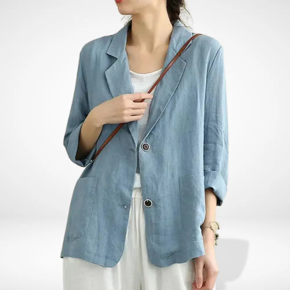 Blazer droit à manches retroussées pour Femmes – Leya