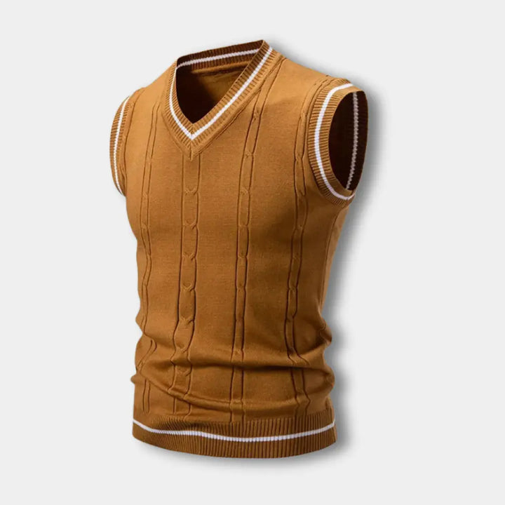 Pull sans manches à col contrasté pour Homme – Troy