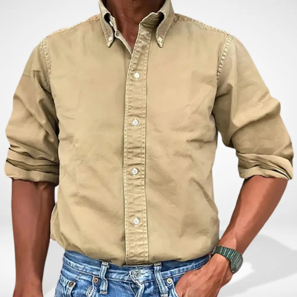 Chemise homme coupe droite col boutonné Jeffry