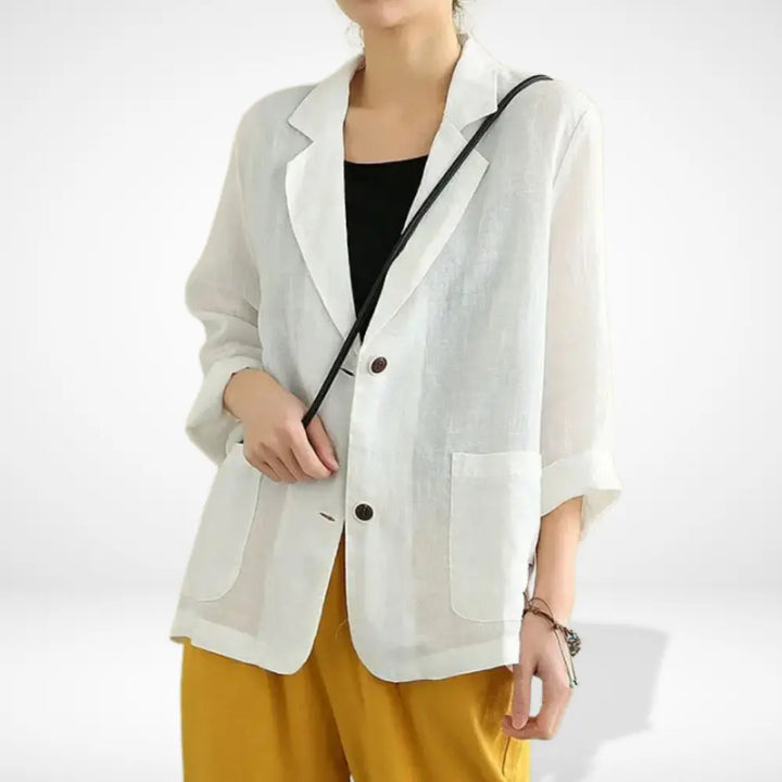 Blazer droit à manches retroussées pour Femmes – Leya