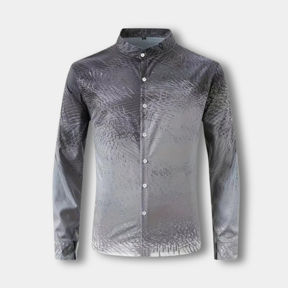 Polo homme à col mao imprimé graphique - Bernard