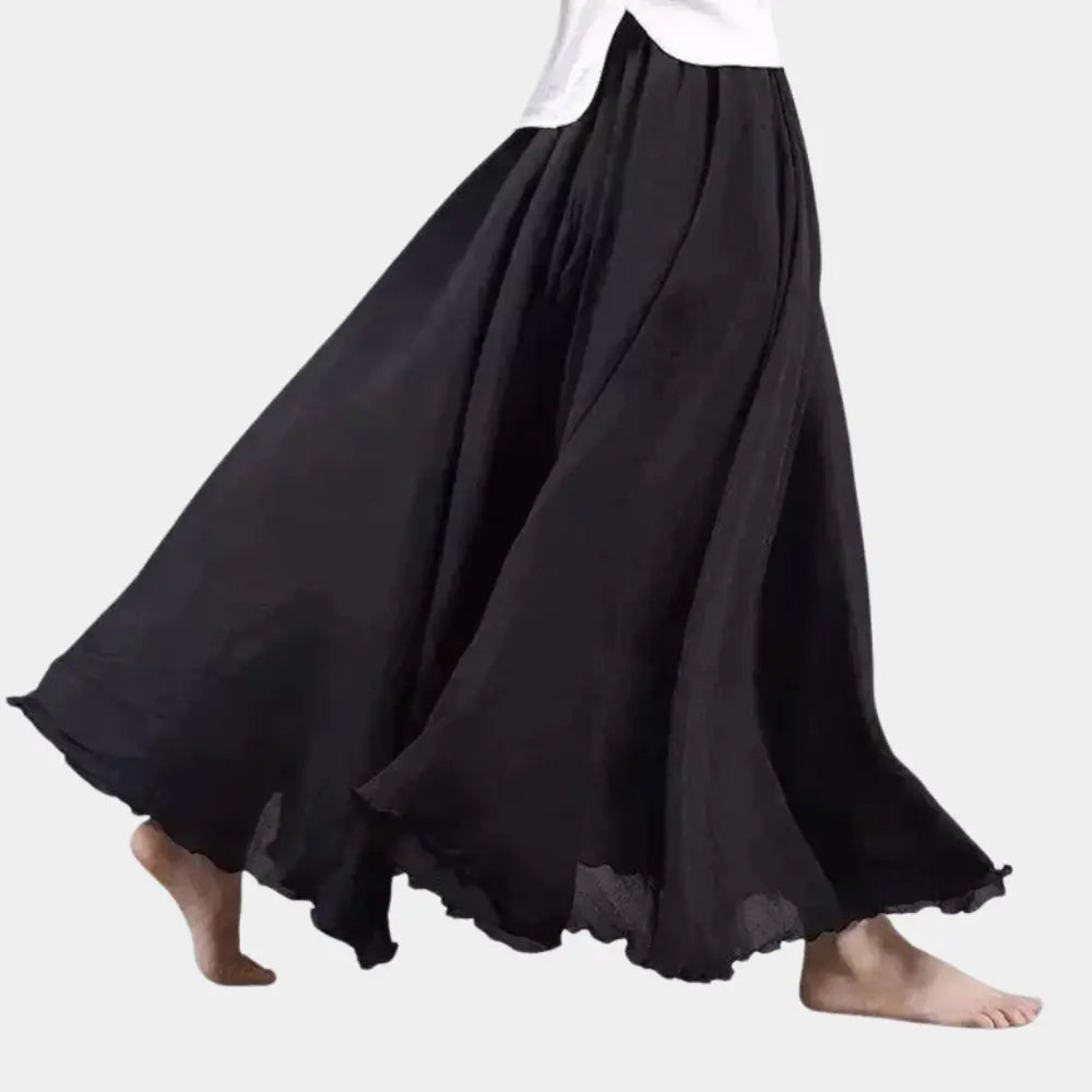 Jupe longue fluide à effet froissé pour Femme – Miquel