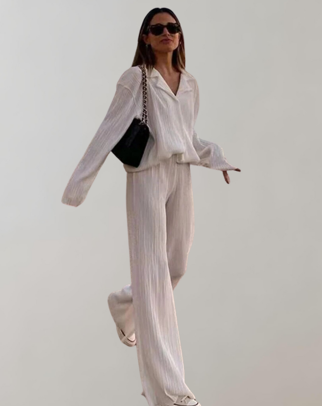 Chi | Femmes plissées 2 pièces pantalon ensemble