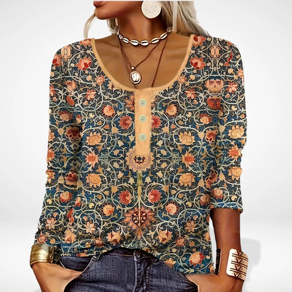 Blouse à motif éclaté multicolore pour Femme – Thelle