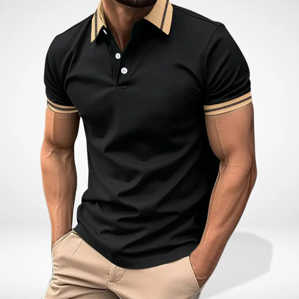 Polo manches courtes à col contrasté pour Homme – Leei