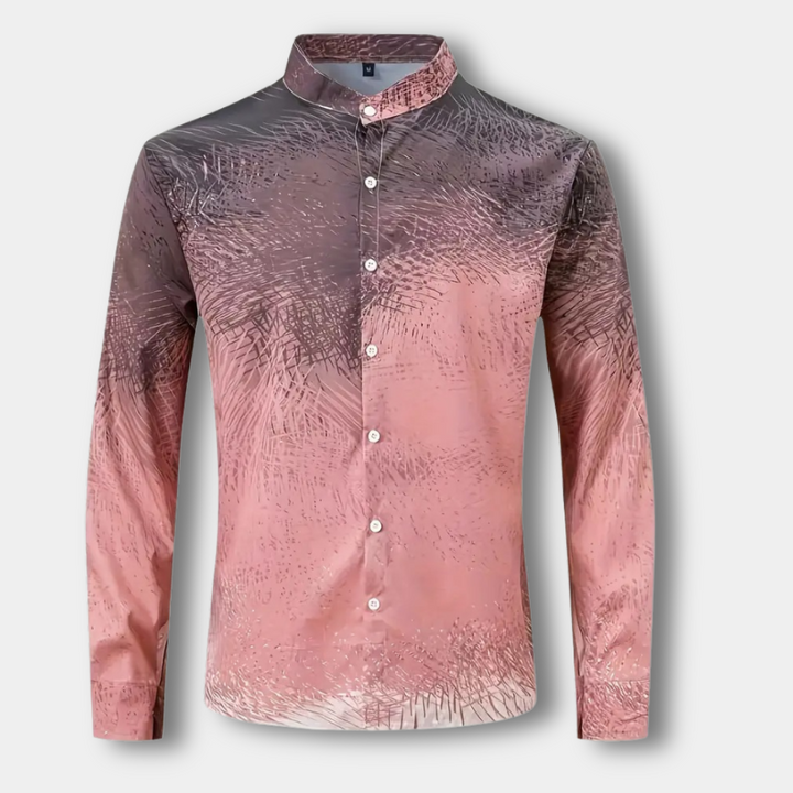 Polo homme à col mao imprimé graphique - Bernard