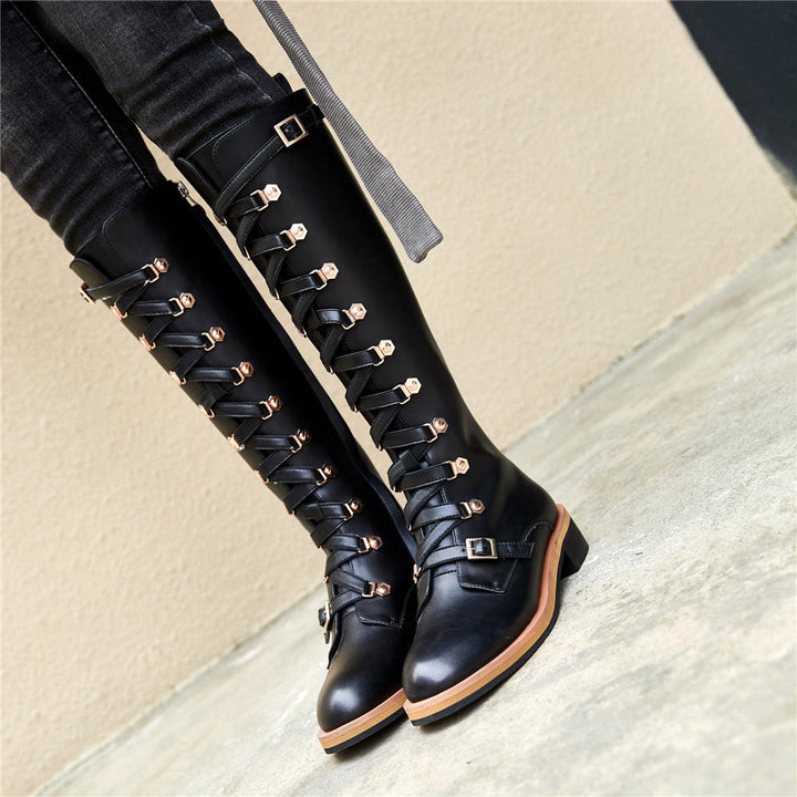 Nora | Bottes robustes en cuir pour femmes