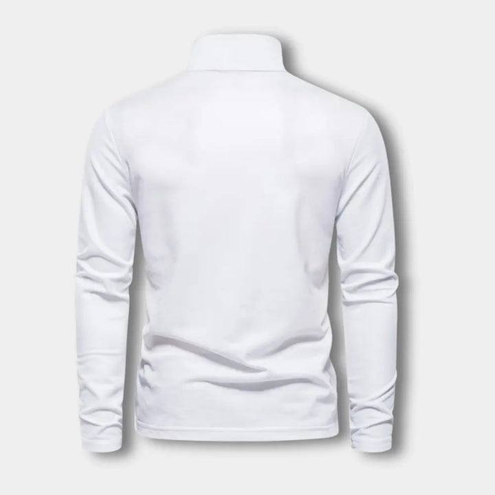 Polo manches longues avec col ouvert contrasté pour Homme – Spence