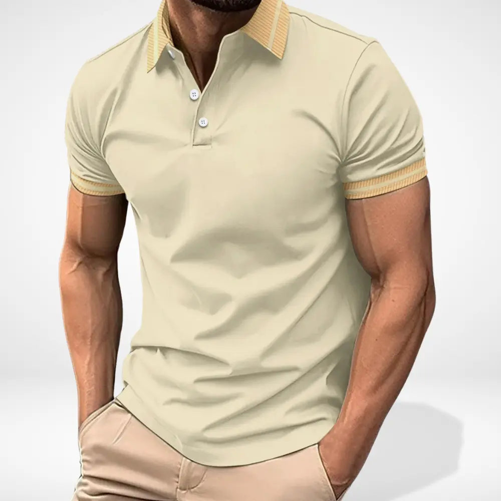 Polo manches courtes à col contrasté pour Homme – Leei