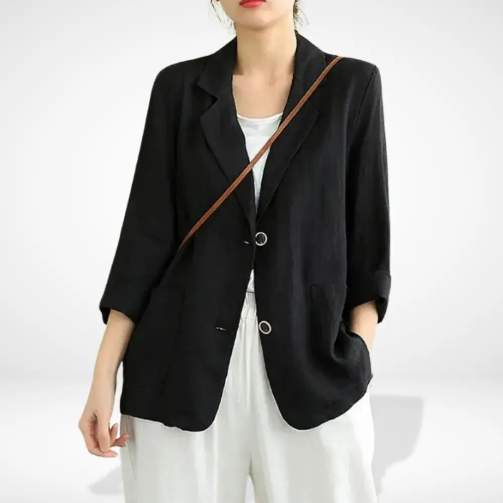 Blazer droit à manches retroussées pour Femmes – Leya