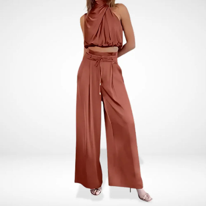 Haut court drapé à col montant pour Femmes – Rosayne