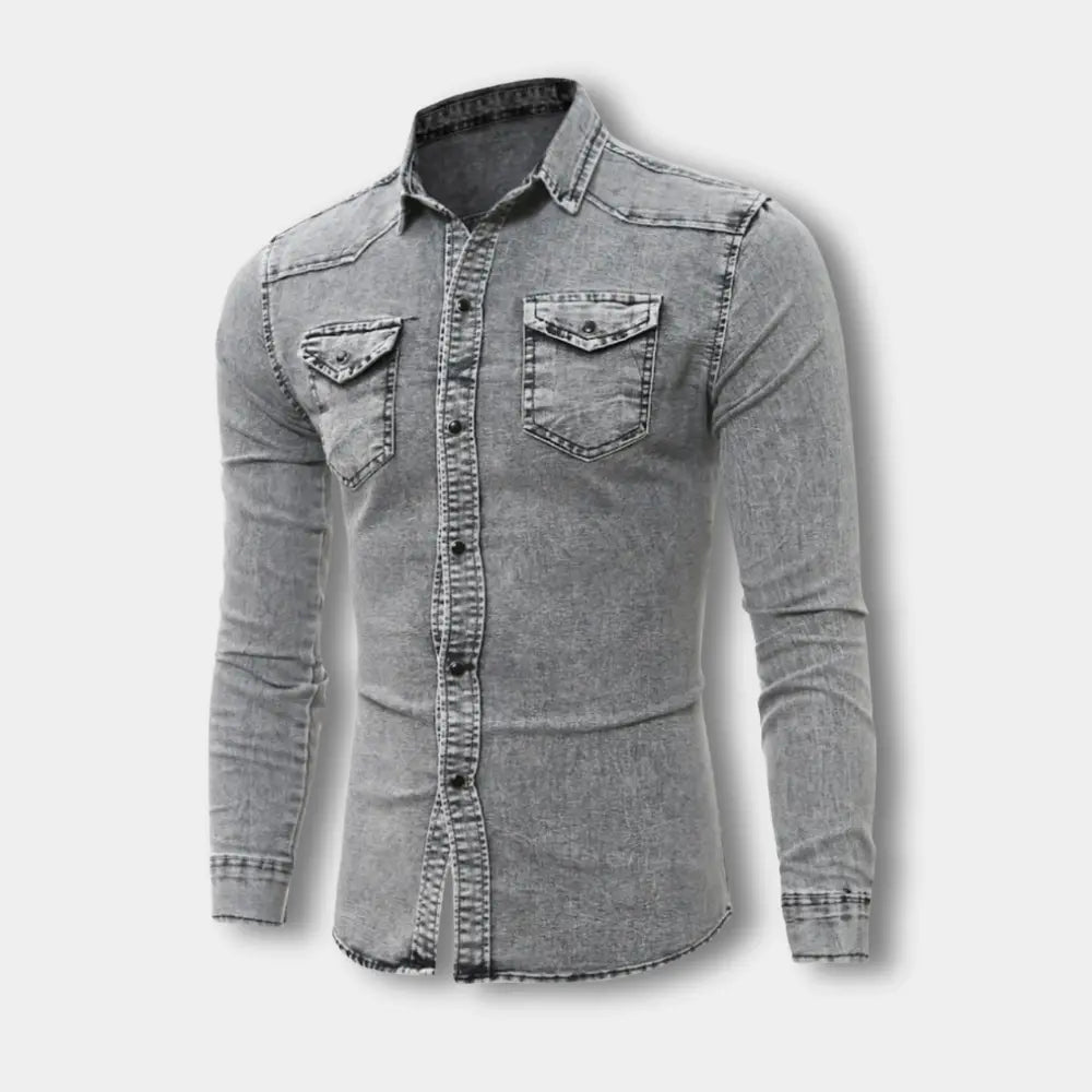 Chemise à manches longues effet délavé pour Homme – Riku