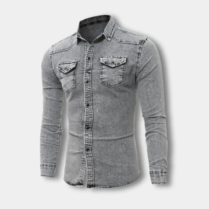 Chemise à manches longues effet délavé pour Homme – Riku